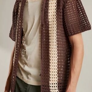 💥REDUCED TODAY 💥EARTHBOUND Dark Brown and Cream Crochet Sweater